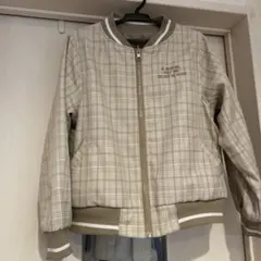 チェック柄ジャケット・ブラウン系　リバーシブル