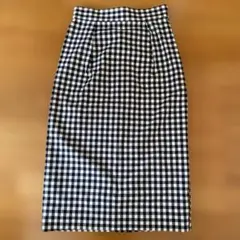 UNTITLED ギンガムチェック タイトスカート ネイビー