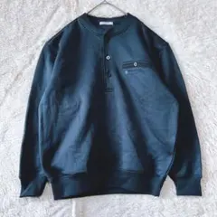 RAZOSA　スウェット　ヘンリーネック　裏起毛　ロゴ刺繍　長袖　昭和　レトロ