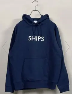 SHIPS 刺繍ロゴ ビッグシルエット　パーカー(トレーナー) 紺