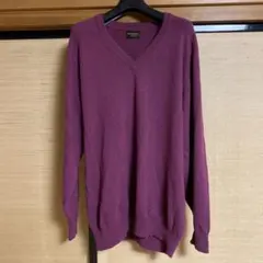 【カシミヤ100%】紫 KINGWIN HOMME ニット4L （L〜XL相当）