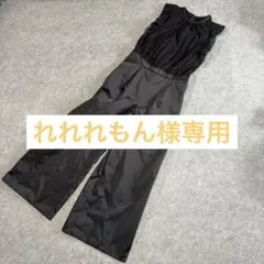 kaene カエン ノースリーブ オールインワン レース 黒 サテン