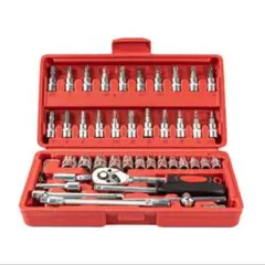 ソケットレンチセット 46点 工具セット ラチェットレンチ DIY 整備 修理用
