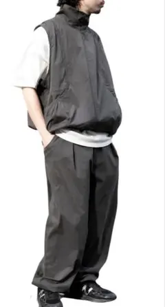 GRANCY / グランシー レイヤードデザインナイロンパンツ グレー系