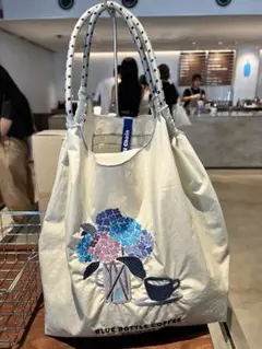 ブルーボトルコーヒー 鎌倉限定 紫陽花 エンブロイダリーエコバッグ