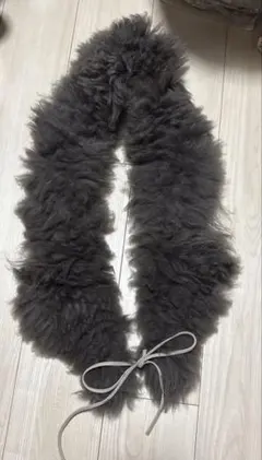 リアルファー マフラー ティペット グレー