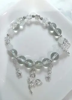 ハンドメイド 蝶と花のブレスレット015