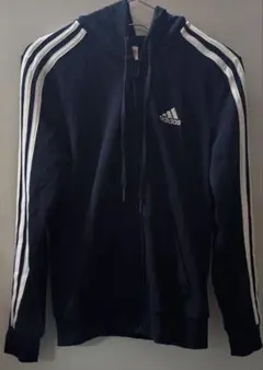 adidas ネイビーフルジップパーカー J/S