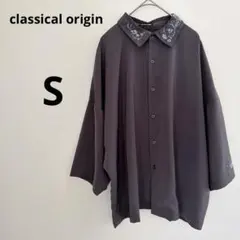 クラシカルオリジナル　刺繍襟シャツ ポリエステル100% カジュアル　上品のサムネイル