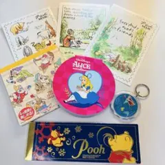 ディズニー メモ帳・ハガキ色々セット　プー・アリス・7人の小人・リトルマーメイド