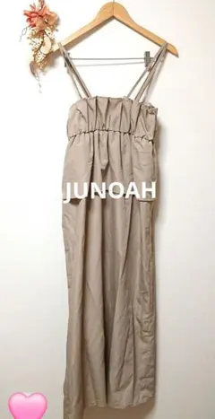 JUNOAH ジュノア キャミソール ワンピース レイヤード風