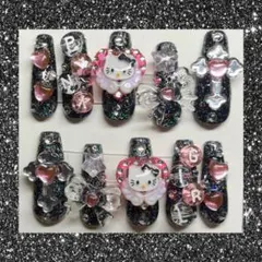 現品 ネイルチップ ハート 十字架 地雷 量産 サブカル ゴテゴテ