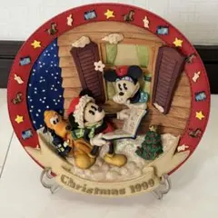 Disney Christmas 1999 飾り皿 ミッキー プルートのサムネイル