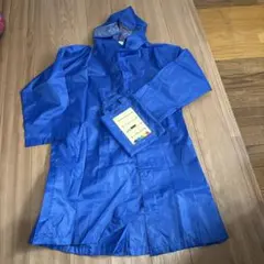 キッズ　レインコート　ネイビー　130cm　ランドセル対応　収納ポーチ付
