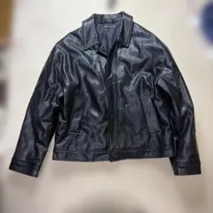 ZARA フェイクレザー ジャケット ブラックのサムネイル
