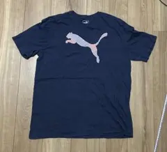 PUMA Tシャツ　半袖　ネイビー　グラフィックプリント ウェア　サッカー