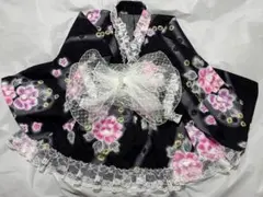 浴衣ドレス 黒紫 帯セット 姫ギャル ロリィタ 平成 Y2K ピンク 大人用