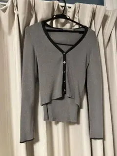 アプワイザーリッシェ　グレー Vネック 長袖カーディガン