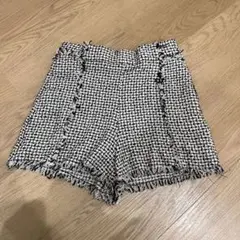 ZARA ザラ　ツイードショートパンツ　フリンジ
