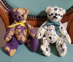 クマ　ぬいぐるみ　テディベア　2体　ハンドメイド