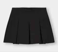 GU/ローウエストプリーツミニスカート/ブラック/レディースS/中古品