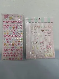 マイメロディ　ぷっくりシール　2枚セット