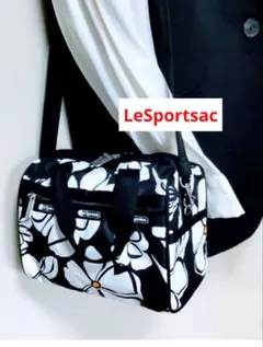 ◆LeSportsac◆ショルダーバック　ブラックアンドホワイトブルームズ　美品