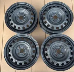 【② つばぽん様専用】15インチ スチールホイール 4個セット　キャップ付