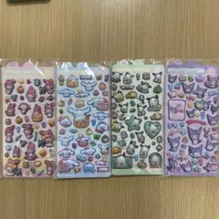 ぷくぷくシール 3D立体 ステッカー 4枚セット 可愛い サンリオ風 デコ 手帳