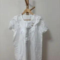 新品 未使用 パルティクラール ノースリーブ トップス ドット ホワイト 