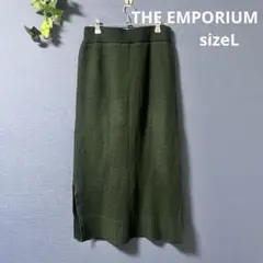 THE EMPORIUM【L】ニットタイトスカート　ウエストゴム　グリーンのサムネイル