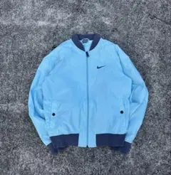 【古着】00s Nike 水色 ナイロンジャケット ワンポイント刺繍 y2k