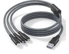 3in1 充電ケーブル マルチ充電 急速充電 iPhone Android