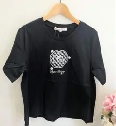 新商品　スーパービューティー　ギンガムフラワーアップリケ　Tシャツ44(XL新品のサムネイル