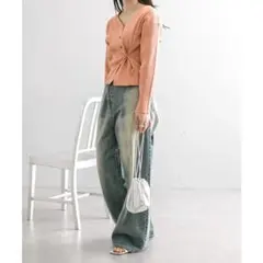 mystic レイヤードボタンカーディガン