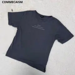 コムサイズム Tシャツ　コットンシャツ　半袖シャツ　L　プリント