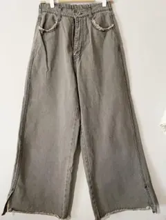 Kastane デニムスリットワイドパンツ　グレー　サイズ00のサムネイル