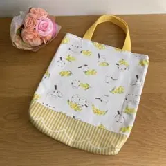 シューズケース　シマエナガ　ミモザ　黄色　女の子　靴袋　上靴入れ　手提げ　入学