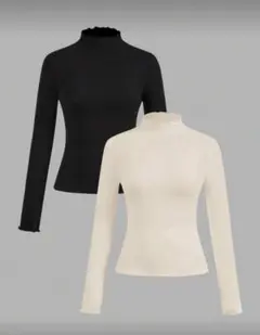 新品 春物 トップス 2色セット タートルネック ハイネック ワンホン 韓国