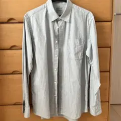 無印良品　未使用ライトグレー 長袖シャツ 左胸ポケット付きMサイズ　綿100%