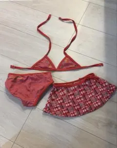ミキハウス 水着 セパレート 花柄 チェック　80
