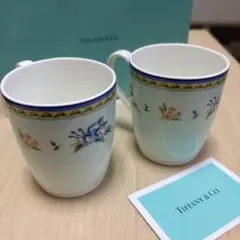 新品・未使用 Tiffany & Co. 花柄マグカップ 2個セット 専用箱付