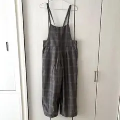 グレー系チェック柄サロペット