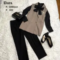 ボウタイ★セレモニー 3点セット✨入園式　入学式　ジレ　ママスーツ★黒　M