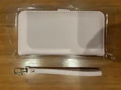 iPhone用 手帳型ケース ピンク ストラップ付き