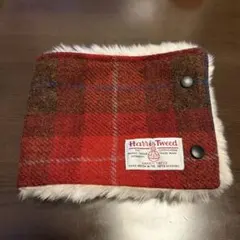 しまむら × Harris Tweed チェック柄 ネックウォーマー 赤