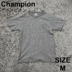 チャンピオン T1011 USA製 ポケットTシャツ 丸胴 霜降り グレー M