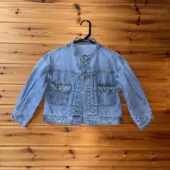 GU キッズ デニムジャケット ノーカラー 120 Gジャン ブルー