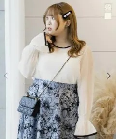 clette 【大きいサイズ】 配色パイピングシアープルオーバー