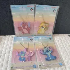 スティッチ　一番くじ　のんびりまったりサマー　　H賞　ラバーチャーム　4個セット